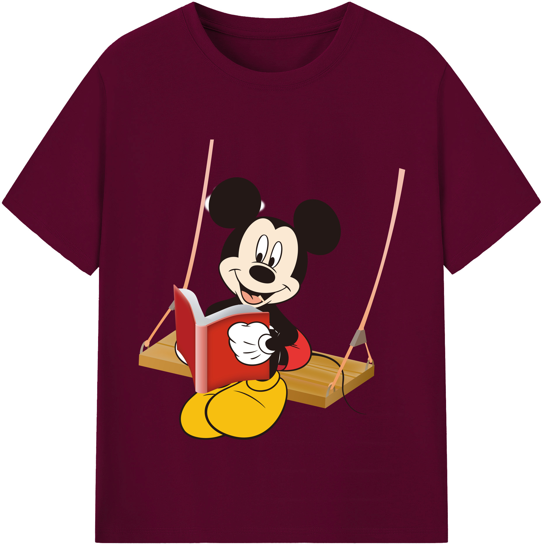 （画像用） ミッキーマウス Mickey Mouse レディースカジュアルプリントTシャツ（綿100％）